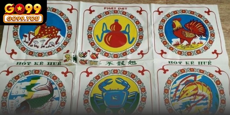 Bảng kết quả Bầu cua tôm cá online go99 hiển thị rõ chuỗi xúc xắc gần nhất.